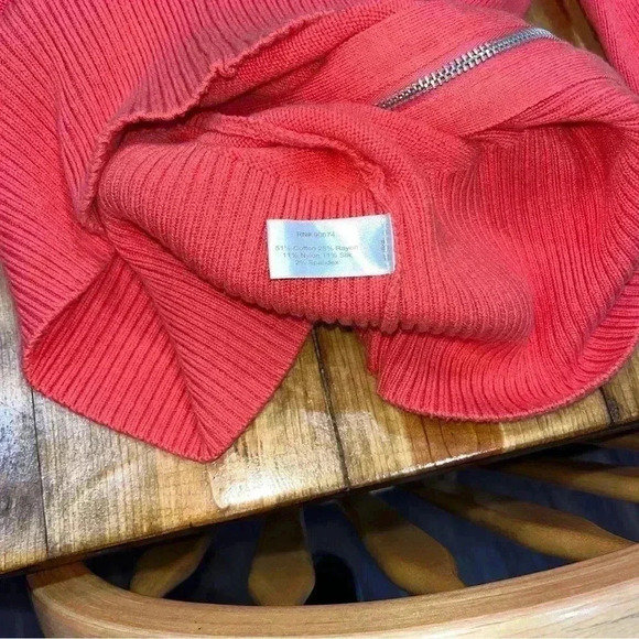 Boston Proper front zip, tall neck,  sweater - Picture 7 of 9